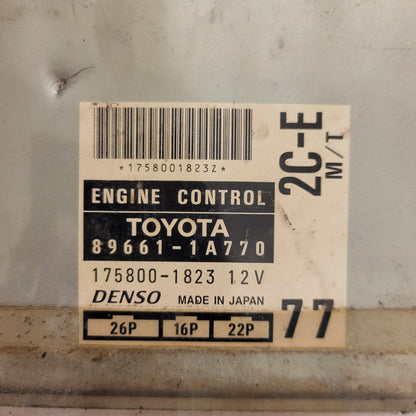TOYOTA COROLLA ECU / 89661-1A770 / 175800-1823 / 2C-E / DENSO