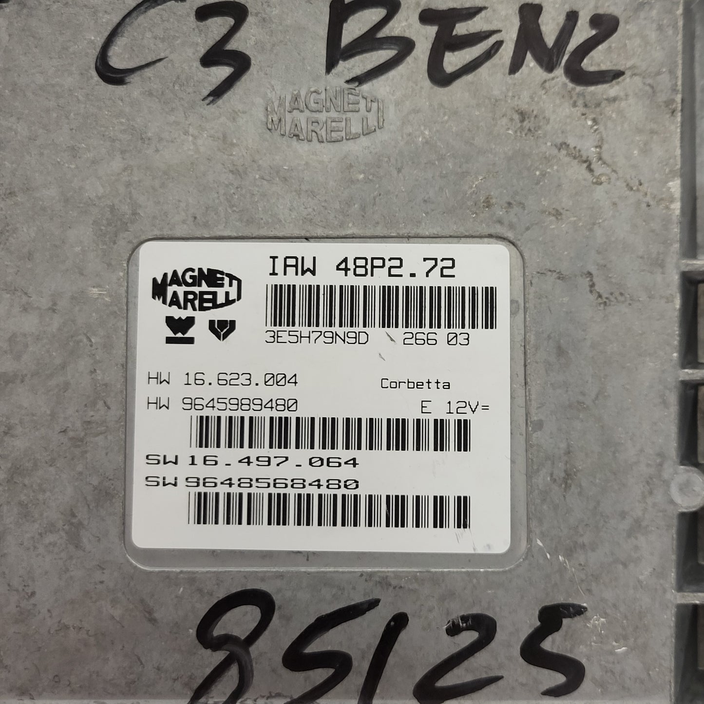PEUGEOT CITROEN ECU / IAW 48P2.72 / SW 9648568480 / HW 9645989480