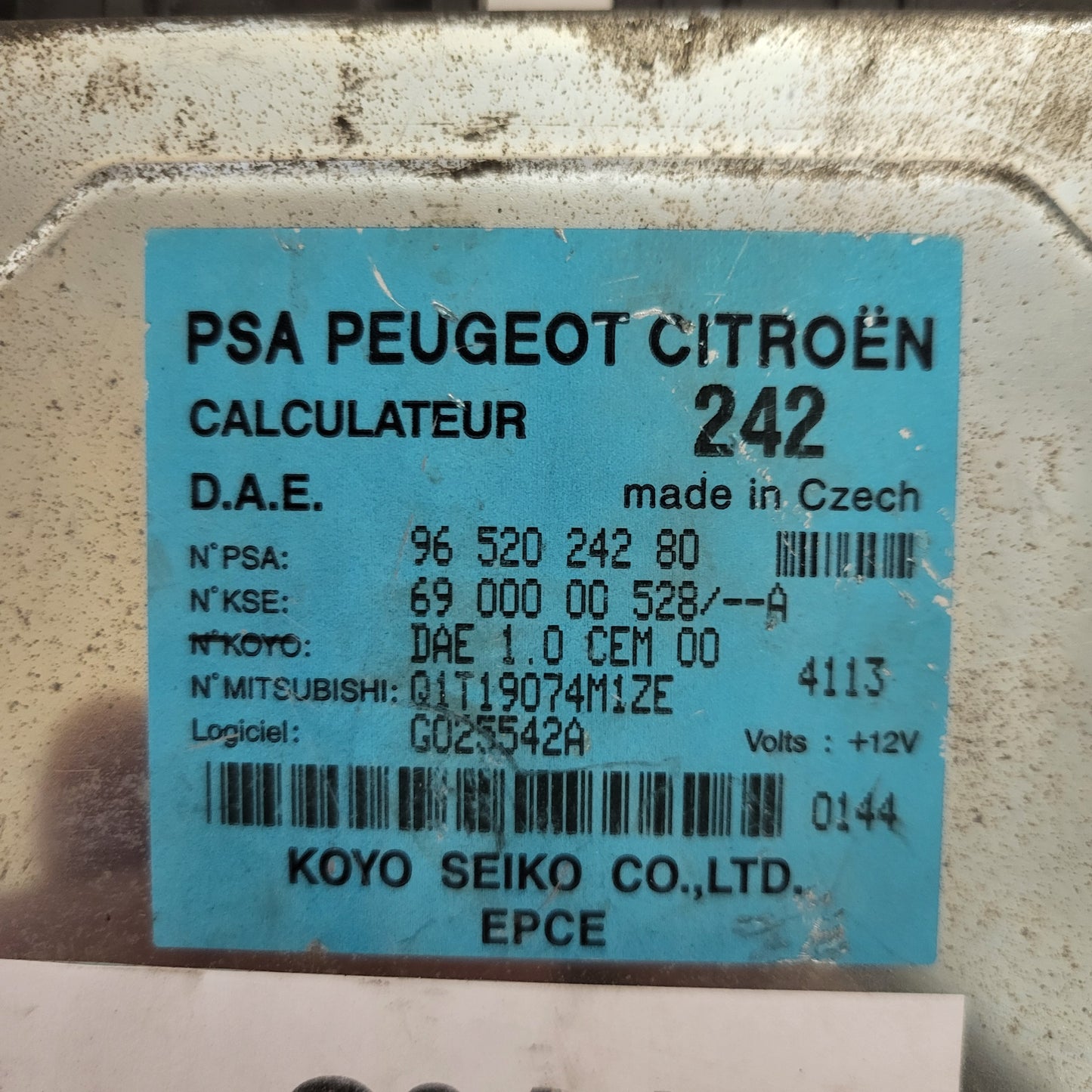 Peugeot Citroen Steering ECU / 9652024280 / 6900000528 / KOYO