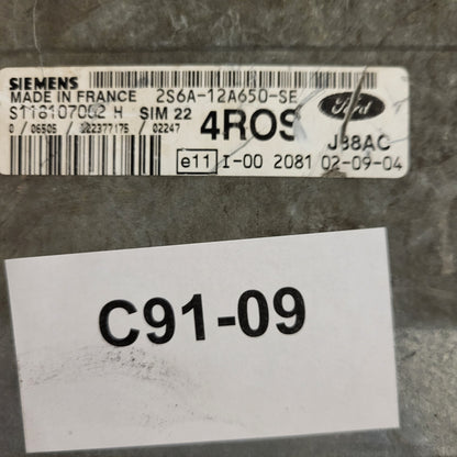 FORD FIESTA ECU / 2S6A-12A650-SE / S118107002 / S118107002H / 4ROS / SIM22 / SIEMENS