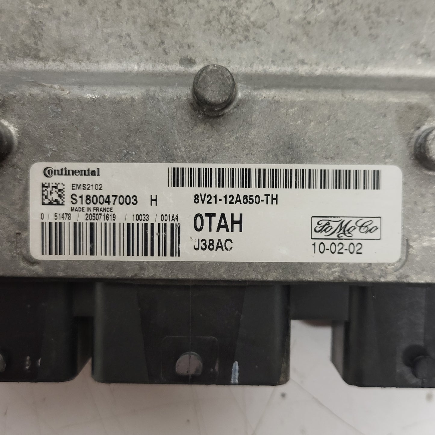 FORD FIESTA ECU / 8V21-12A650-TH / S180047003 / S180047003H / EMS2102 0TAH J38AC