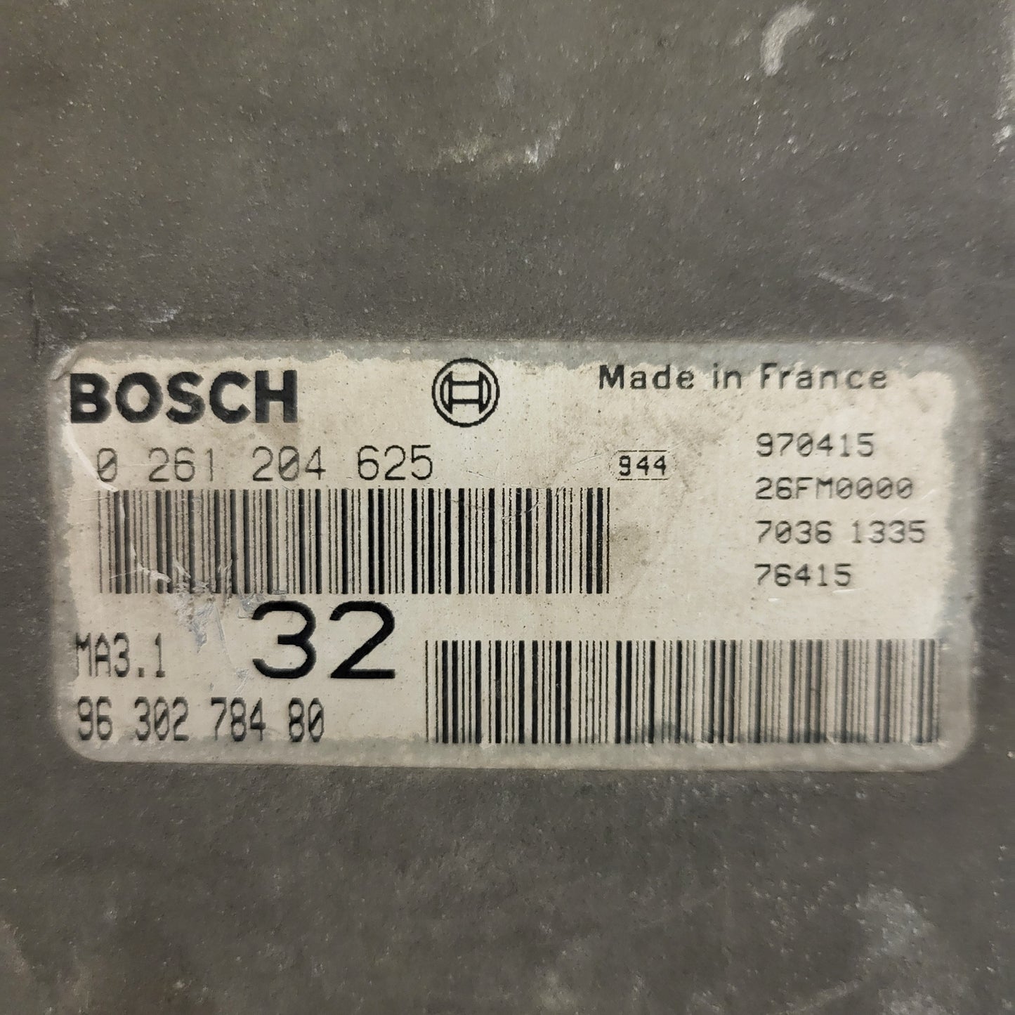 PEUGEOT CITROEN 106 SAXO ECU / 0261204625 / 9630278480 / MA3.1 / BOSCH