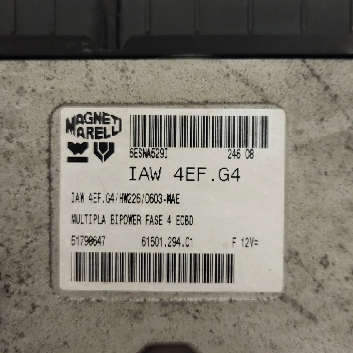 FIAT MULTIPLA ECU IAW 4EF.G4 / 51798647 / 61601.294.01 / HW226 / MAGNETI MARELLI - C92-06 - 2