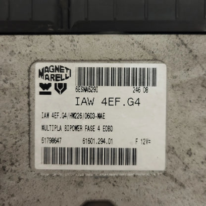 FIAT MULTIPLA ECU IAW 4EF.G4 / 51798647 / 61601.294.01 / HW226 / MAGNETI MARELLI - C92-06 - 2