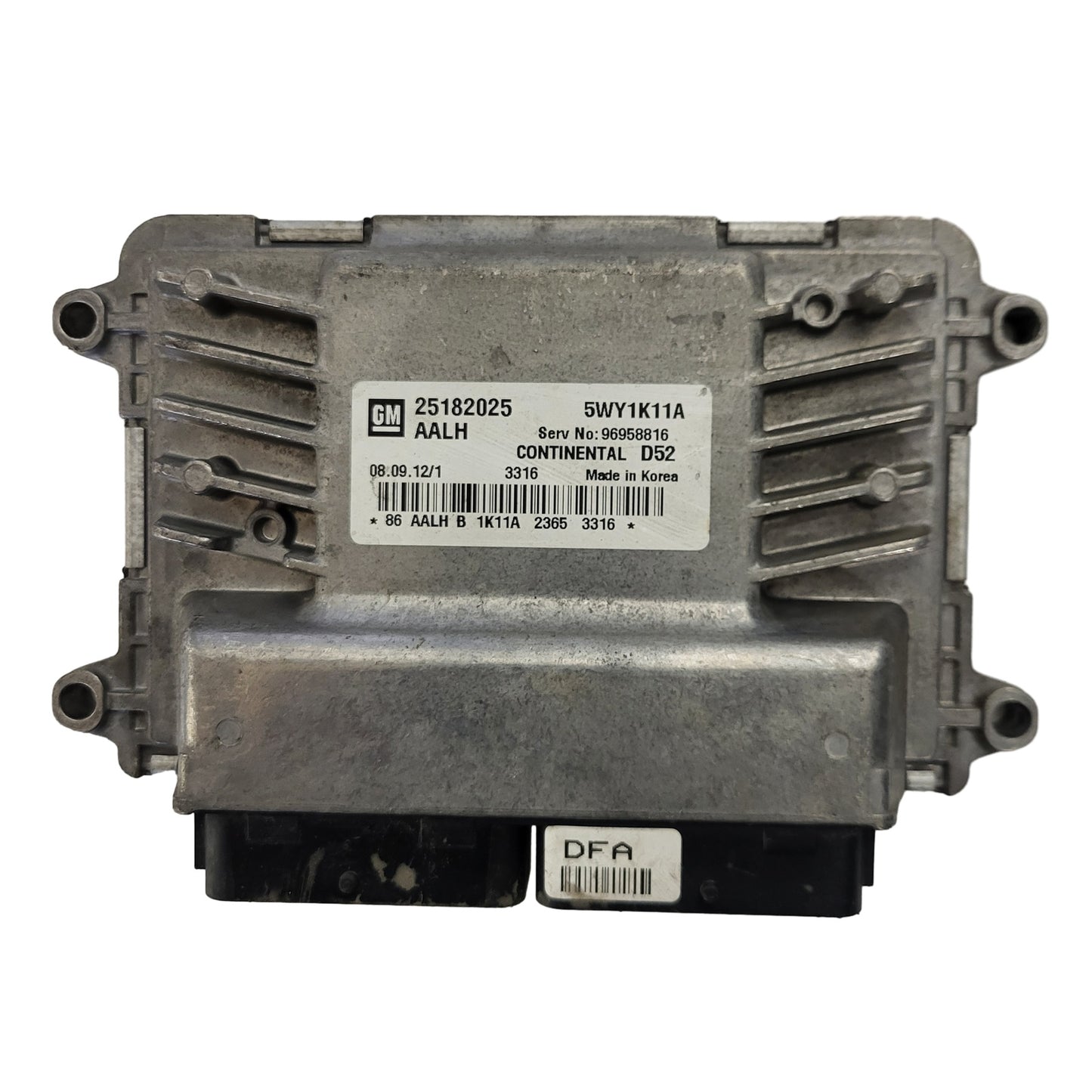 CHEVROLET SPARK ECU / 25182025 / 5WY1K11A / D52 / 96958816 / CONTINENTAL