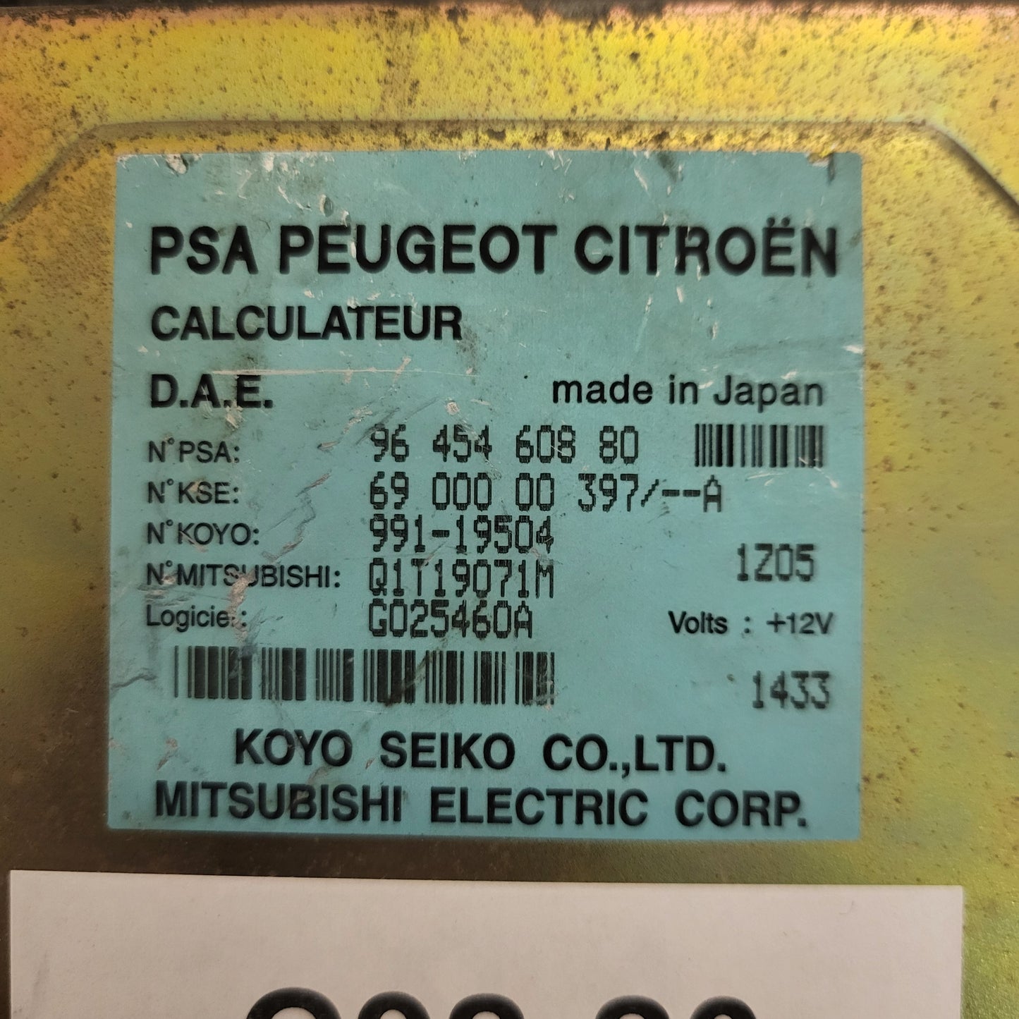 CITROEN C3 POWER STEERING MODULE ECU / 9645460880 / GO25460A / KOYO