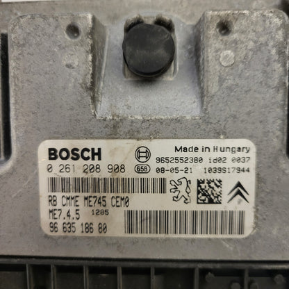 CITROEN PEUGEOT ECU / 0261208908 / ME7.4.5 / 9663518680 / 9652552380 / ME745 / BOSCH
