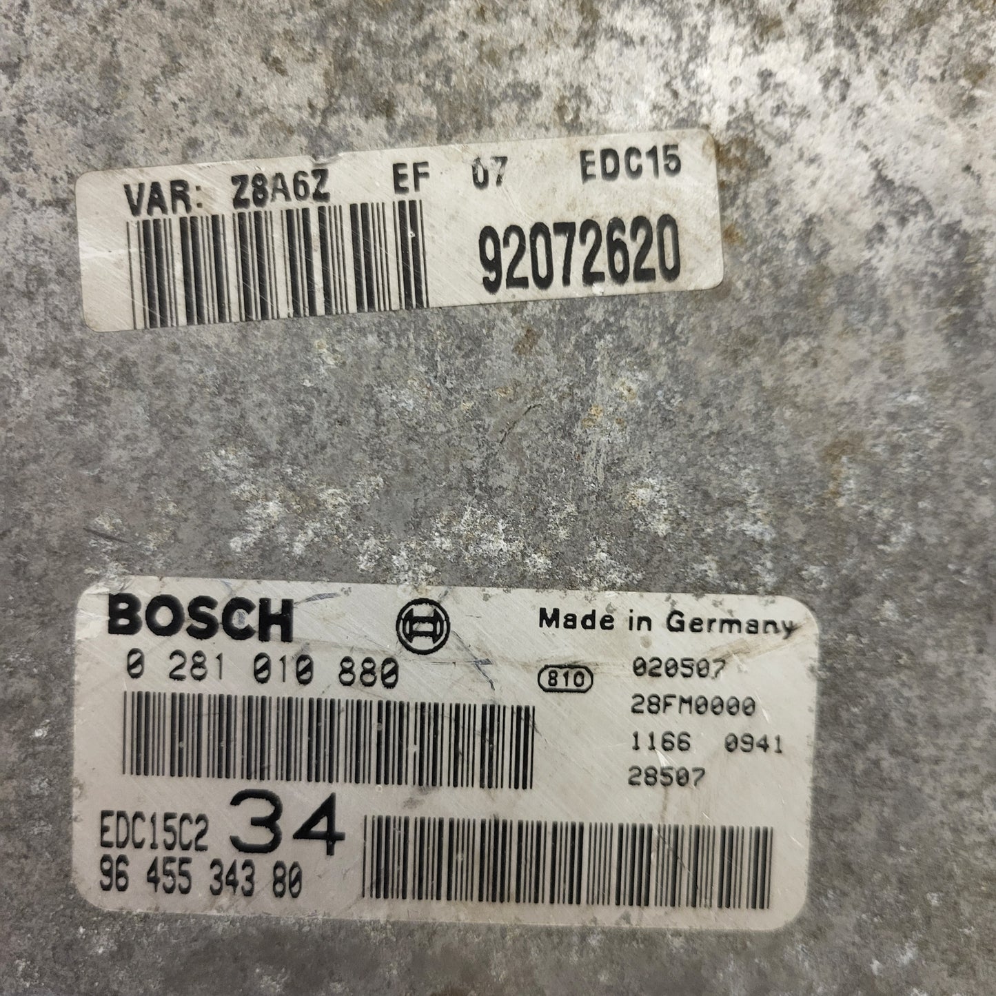 PEUGEOT 307 ECU / 0281010880 / EDC15C2 / 9645534380 / BOSCH