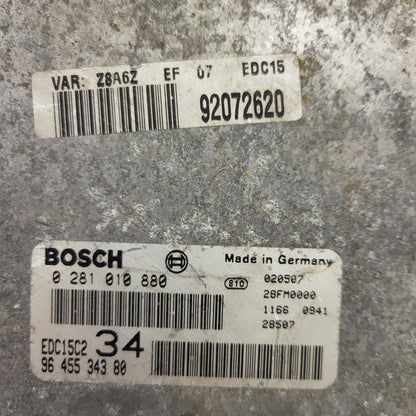 PEUGEOT 307 ECU / 0281010880 / EDC15C2 / 9645534380 / BOSCH