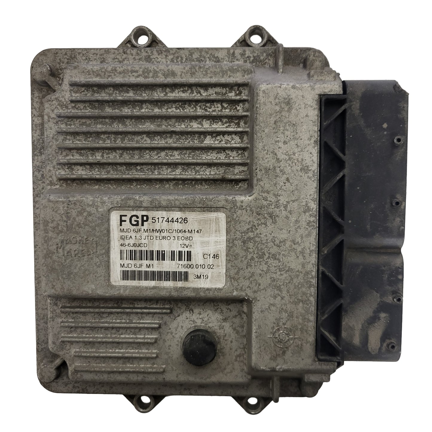 FIAT IDEA ECU / 51744426 / MJD 6JF.M1 / HW01C / 71600.010.02 / MAGNETI MARELLI