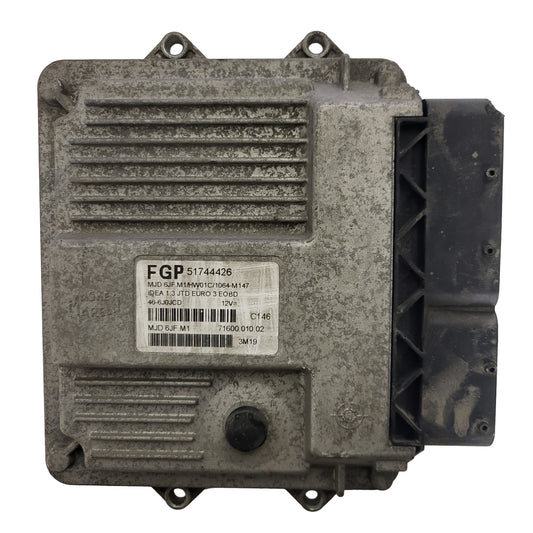 FIAT IDEA ECU / 51744426 / MJD 6JF.M1 / HW01C / 71600.010.02 / MAGNETI MARELLI
