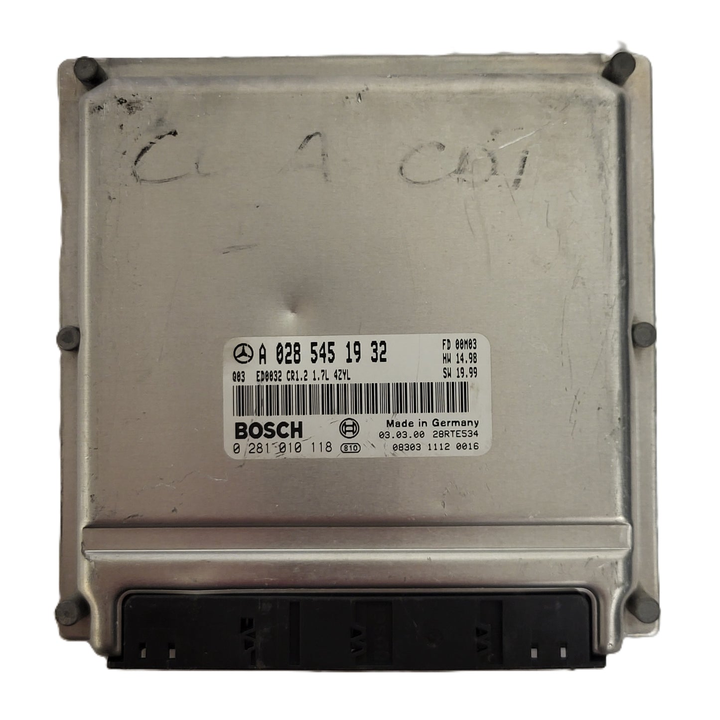 Mercedes a Class W168 ECU / A0285451932 / 0281010118 / CR1.2 / ED0032 / BOSCH