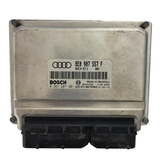 AUDI ECU / 8E0907557F / 0261207401 / ME7.5 / BOSCH