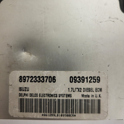 OPEL MERIVA CORSA 1.7 ECU / 8972333706 / 09391259 / 1.7L/TX2 / DELPHI