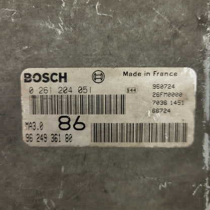 PEUGEOT 106 CITROEN AX 1.0 ECU / 0261204051 / 9624936180 / MA3.0 / BOSCH