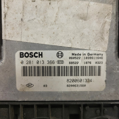 Renault Megane Scenic ECU / 0281013366 / 8200601334 / 8200631560 / BOSCH