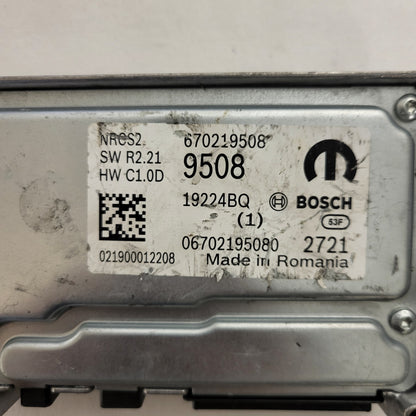 FIAT ALFA MODULE ECU / NRCS2 / 670219508 / 19224BQ / SW R2.21 / HW C1.0D / BOSCH MOPAR