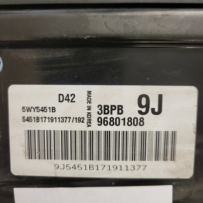 CHEVROLET MATIZ ECU / 96801808 / 5WY5451B / 3BPB / 9J / D42 / DAEWOO