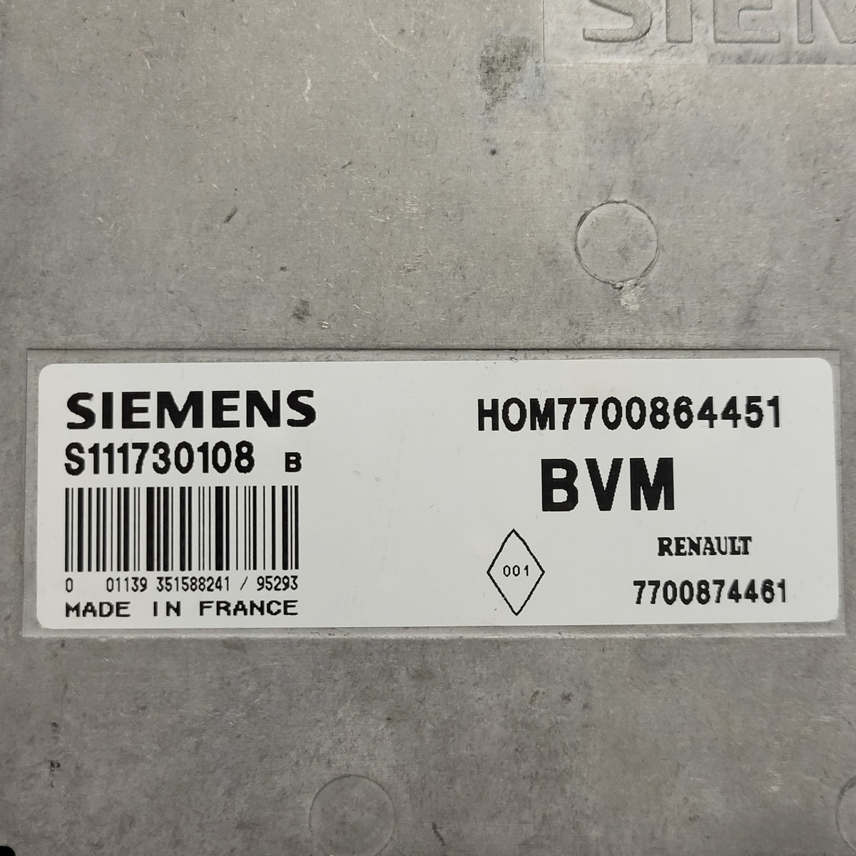 Renault ECU / S111730108B / HOM7700864451 / 7700874461 / S111730108 / SIEMENS - D01-05 - 2