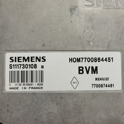 Renault ECU / S111730108B / HOM7700864451 / 7700874461 / S111730108 / SIEMENS - D01-05 - 2