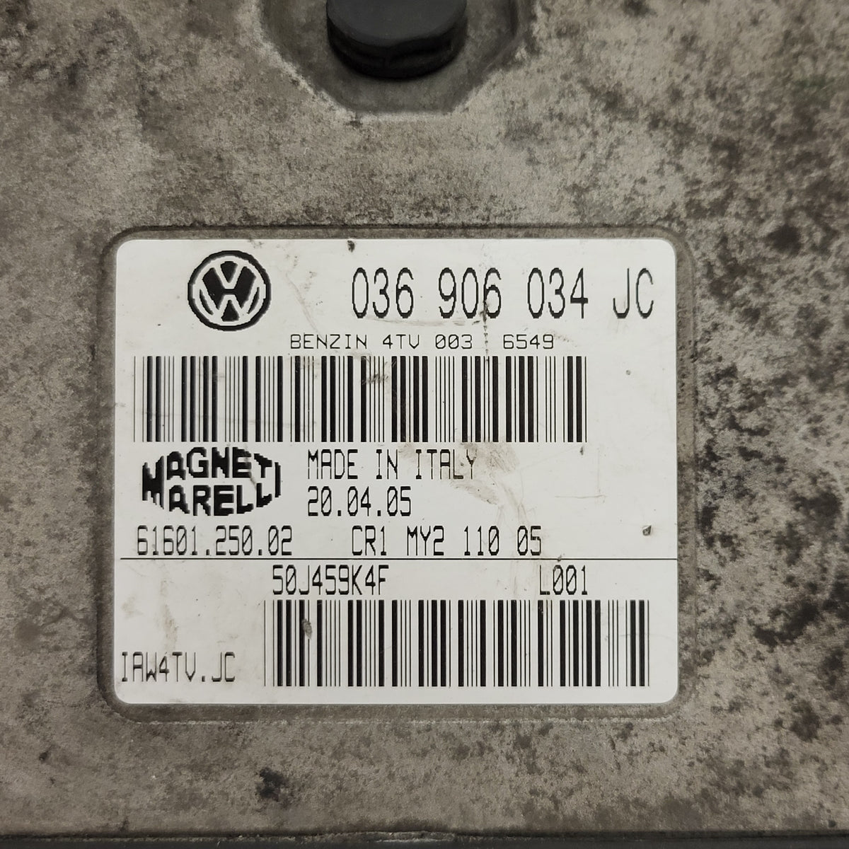 VW POLO ECU / 036906034JC / IAW 4TV.JC / 61601.250.02 / MAGNETI MARELLI - D02-05 - 2