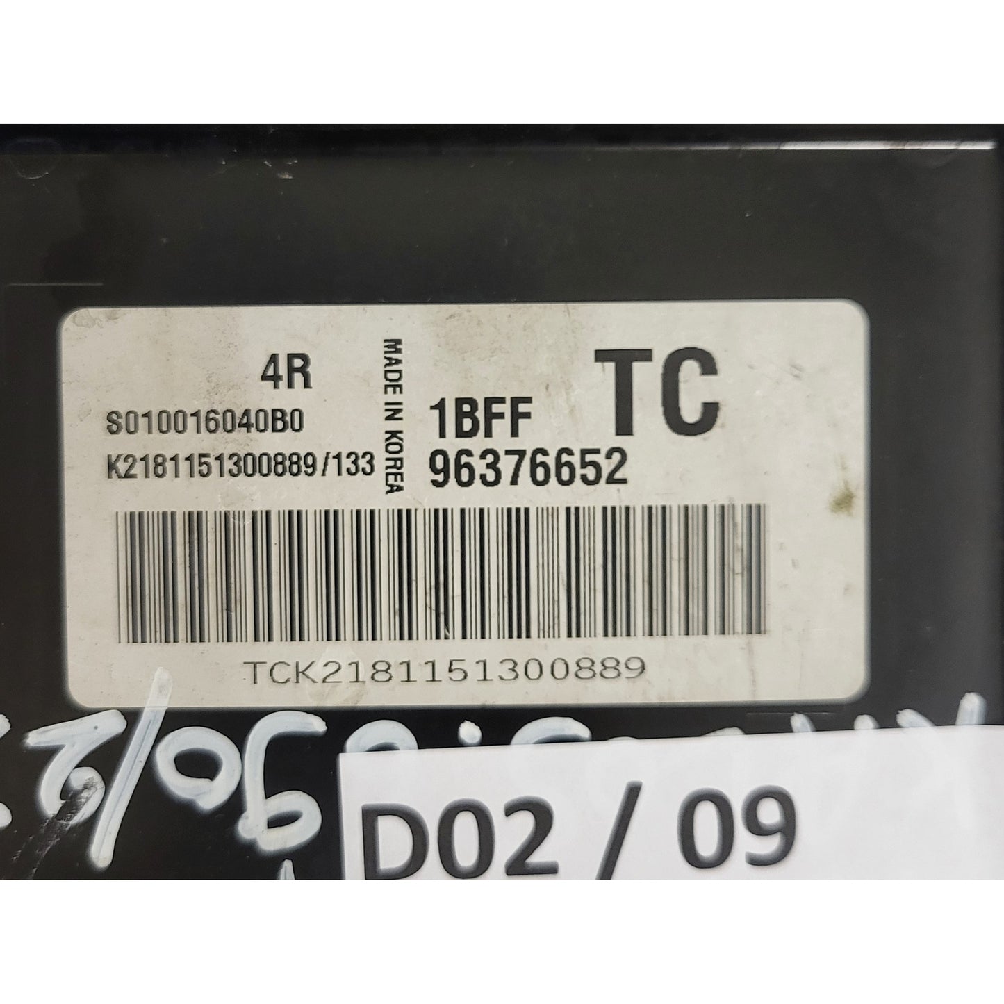 CHEVROLET DAEWOO KALOS ECU / S010016040 B0 / 96376652 / 1BFF / TC