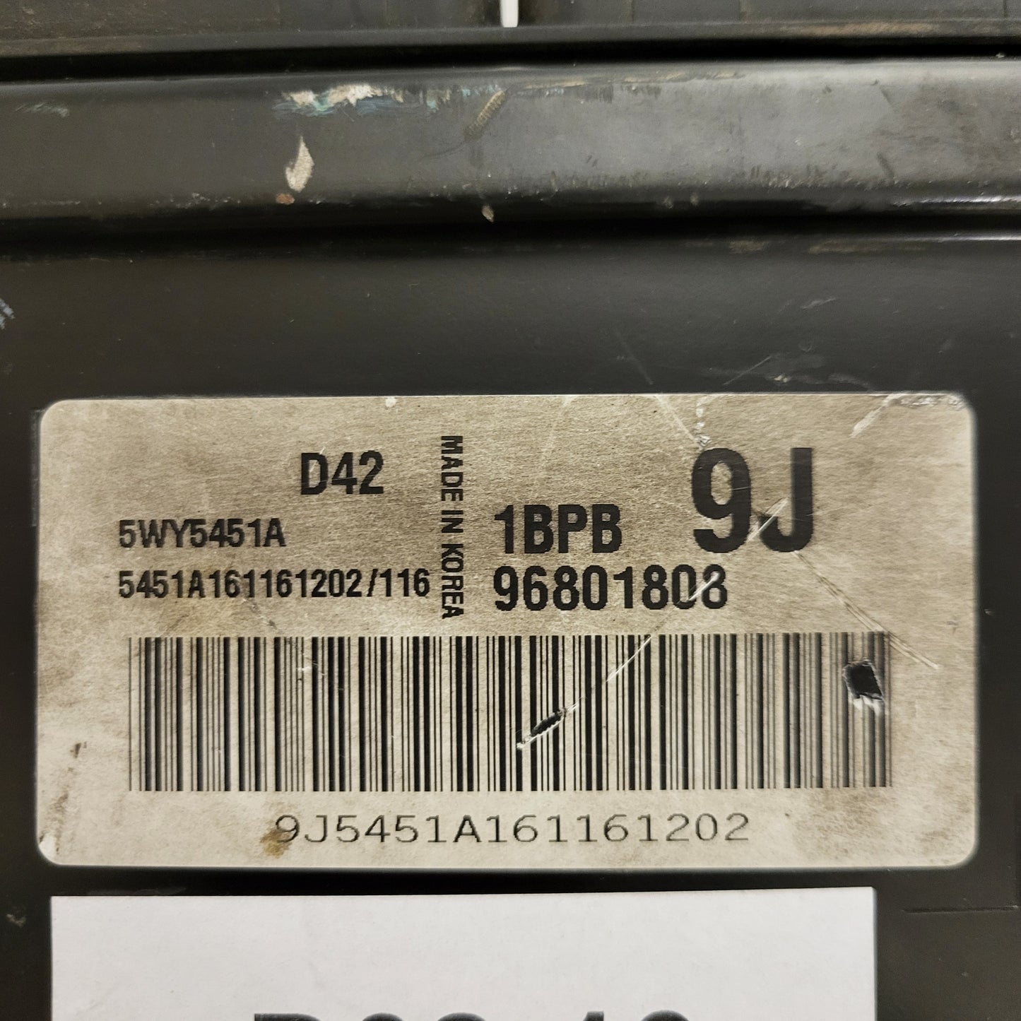 CHEVROLET MATIZ ECU / 96801808 / 5WY5451A / 1BPB / 9J / D42 / DAEWOO