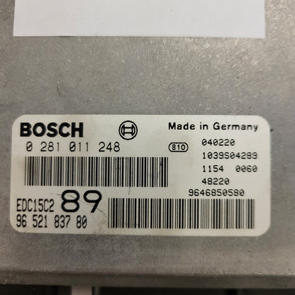 PEUGEOT CITROEN ECU / 0281011248 / EDC15C2 / 9652183780 / 9646850580 / BOSCH