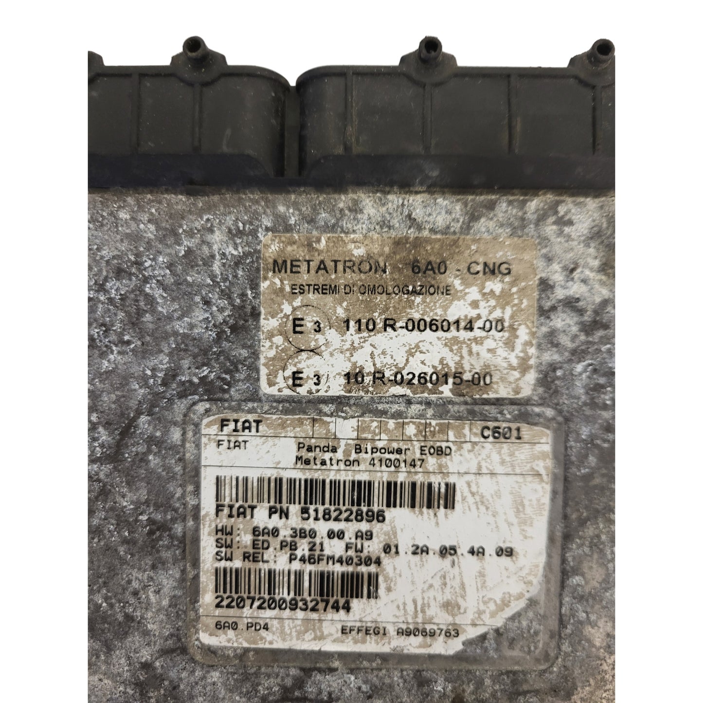FIAT PANDA GAS ECU / 51822896 / 4100147 / 6A0-CNG / METATRON