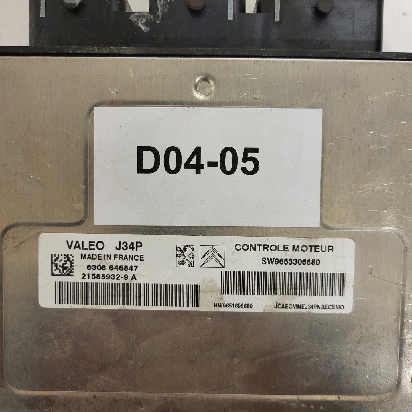 PEUGEOT CITROEN ECU / J34P / 21585932-9A / 21585932-9 / 9663306680 / 9651696680 / VALEO