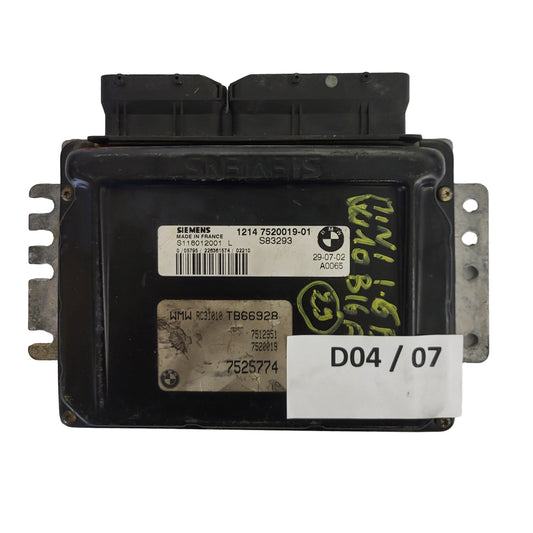 MINI COOPER 1.6 ECU / S118012001L / 12147520019-01 / 7512951 9520019