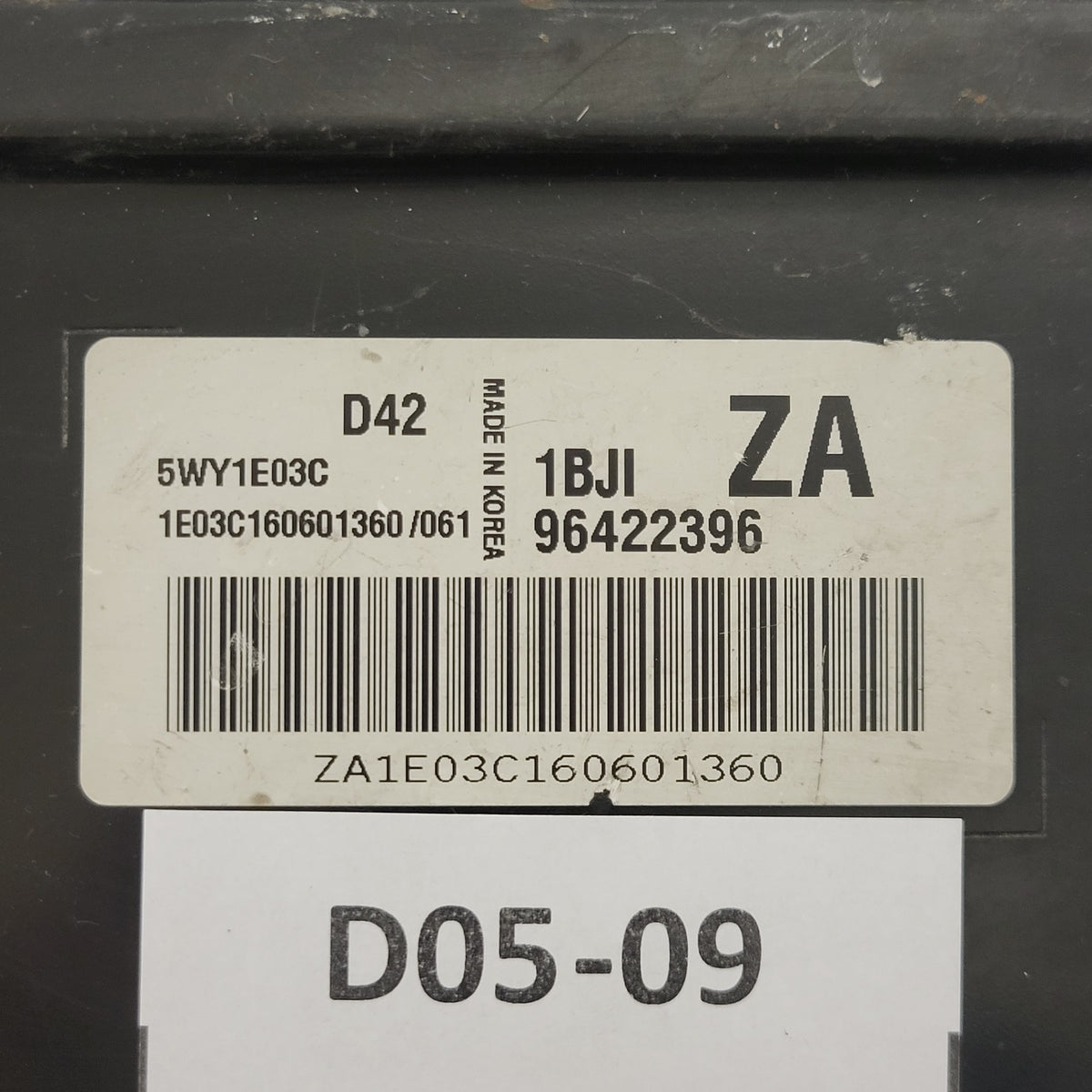 CHEVROLET ECU / 96422396 / ZA / 5WY1E03C / 1BJI - D05-09 - 2