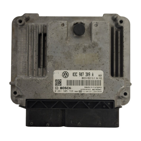 VW GOLF ECU / 03C907309A / 0261S05728 / MED17.5.5 / BOSCH - D06-17 - 1