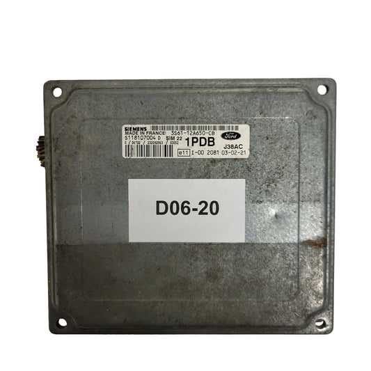 Ford ECU / S118107004D / 3S61-12A650-CB / 1PDB / SIM22 / J38AC / SIEMENS