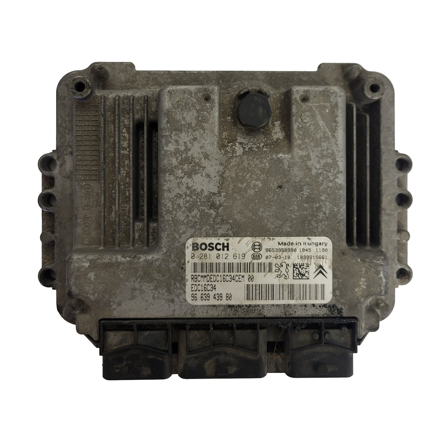 PEUGEOT CITROEN ECU / 0281012619 / 9663943980 / EDC16C34 / BOSCH