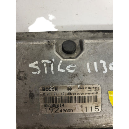 Fiat STILO 1.9 ECU / 0281011421 / 55188214 / BOSCH