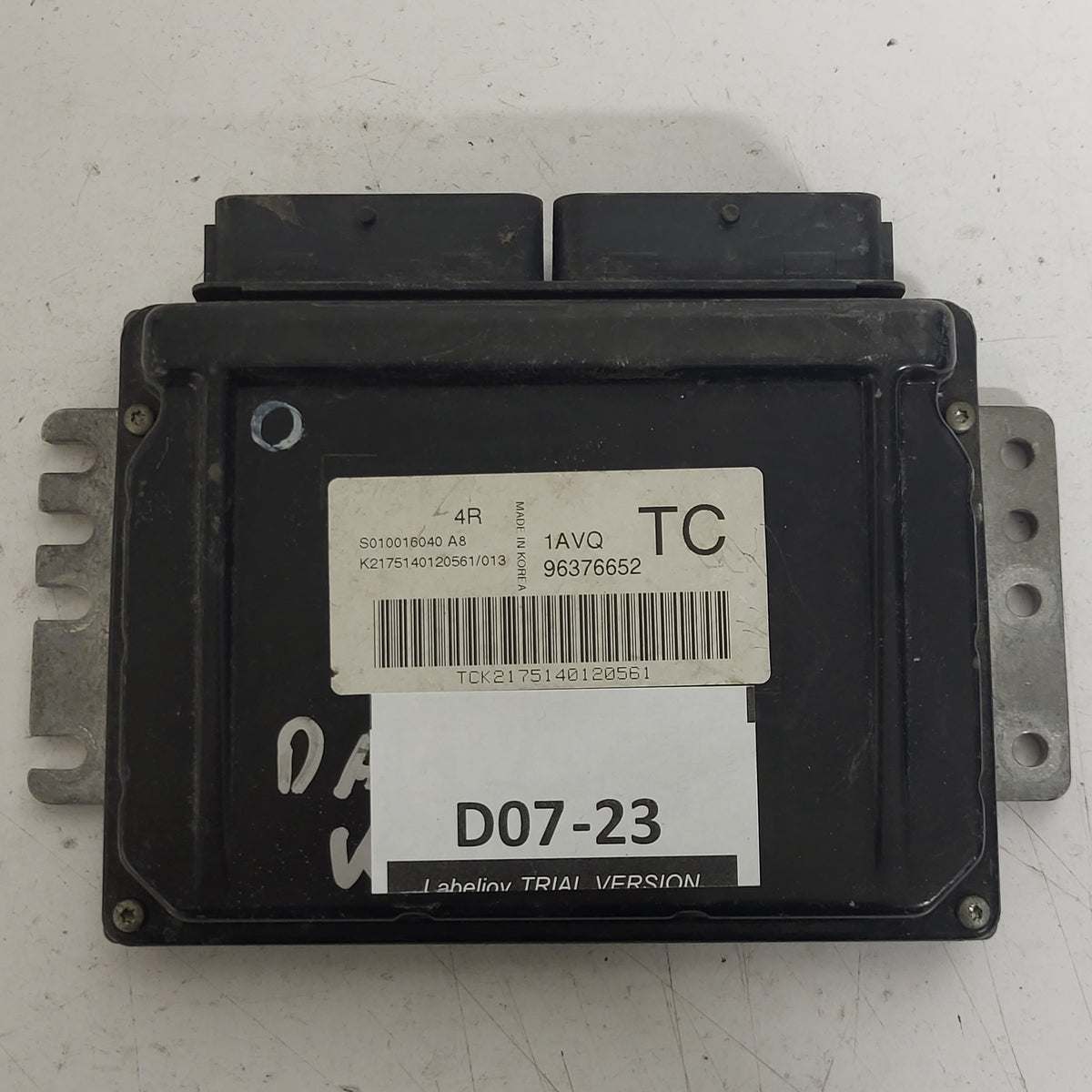 CHEVROLET KALOS ECU / S010016040 A8 / 96376652 / 1AVQ / TC - D07-23 - 1