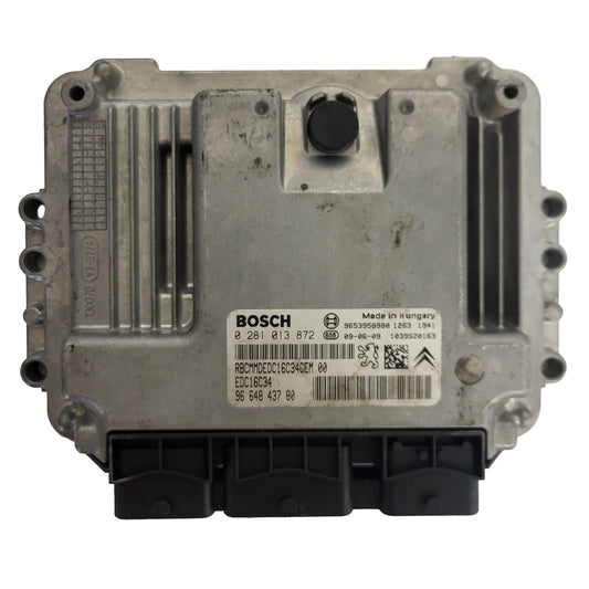 Peugeot Citroen ECU / 0281013872 / 9664843780 / EDC16C34 / BOSCH