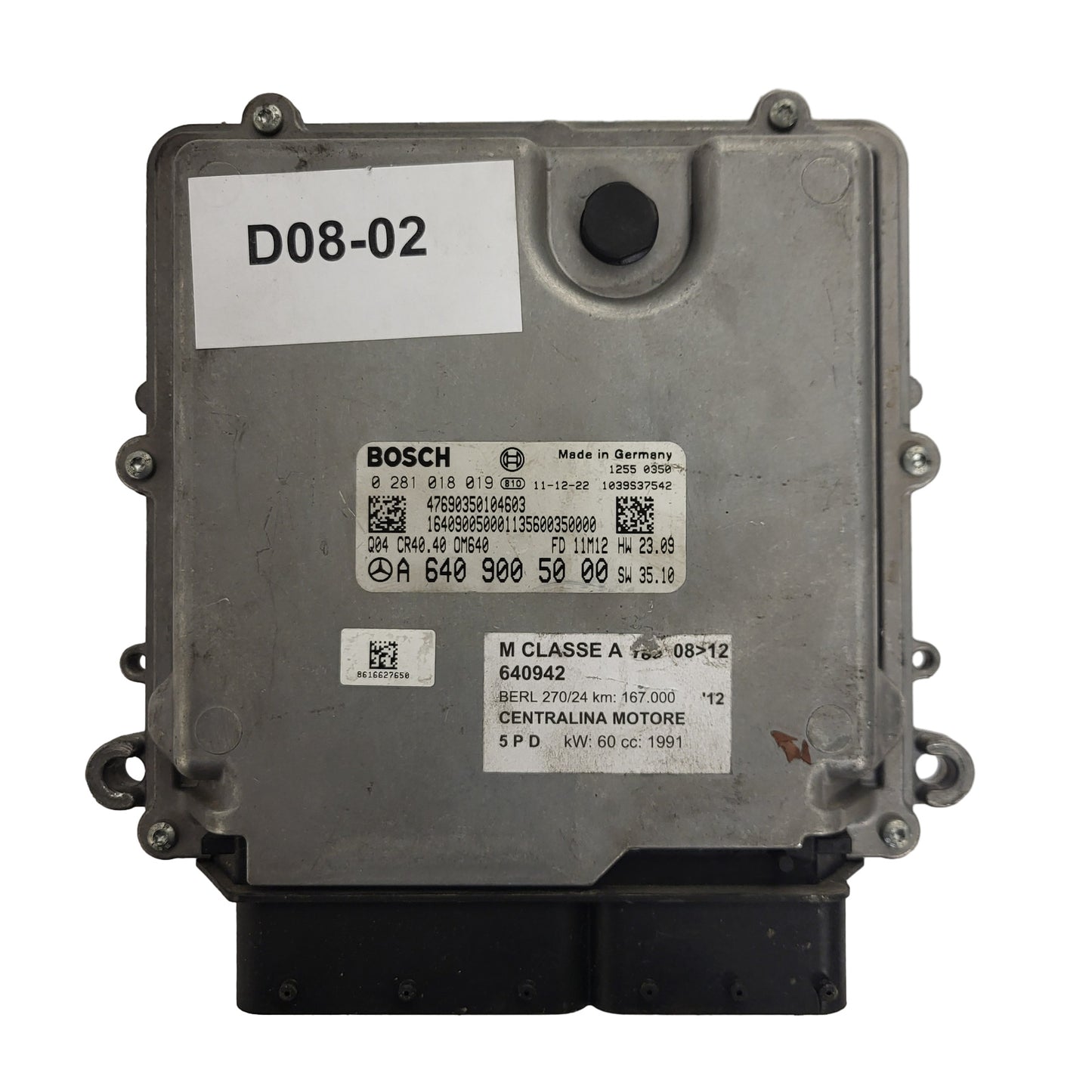 MERCEDES A W169 ECU / 0281018019 / A6409005000 / CR40.40 / OM640 / BOSCH