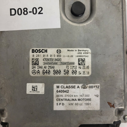 MERCEDES A W169 ECU / 0281018019 / A6409005000 / CR40.40 / OM640 / BOSCH