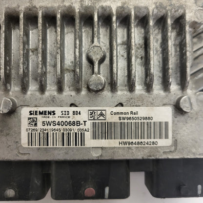 CITROEN C3 ECU / 5WS40068B-T / SW9650529880 / HW9648624280 / SID804 SIEMENS