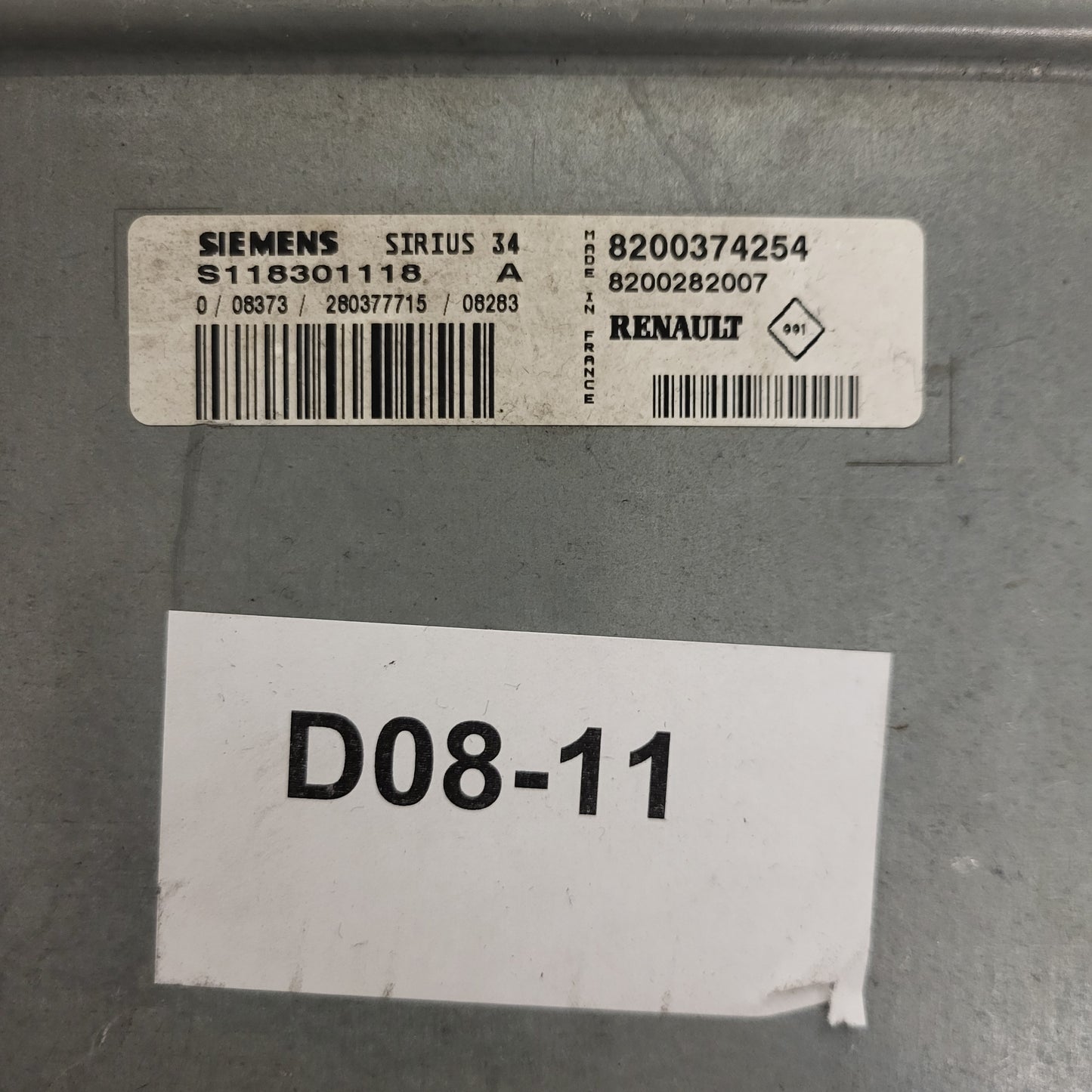 RENAULT ECU / S118301118 / S118301118A / 8200374254 / 8200282007 / SIRIUS 34 SIEMENS