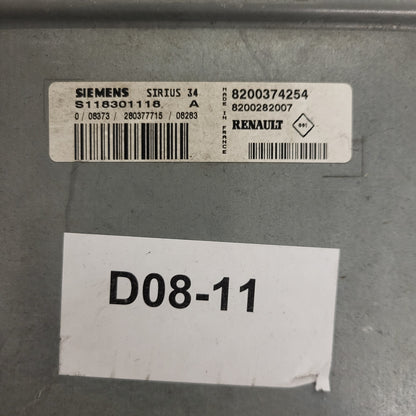 RENAULT ECU / S118301118 / S118301118A / 8200374254 / 8200282007 / SIRIUS 34 SIEMENS