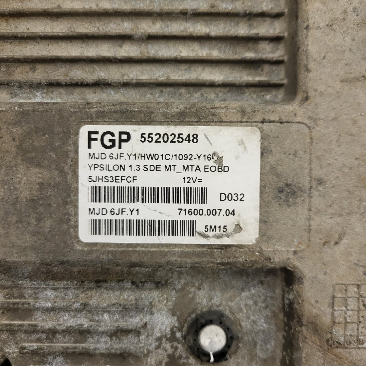LANCIA Y YPSILON ECU / MJD 6JF.Y1 / 55202548 / HW01C / 71600.007.04