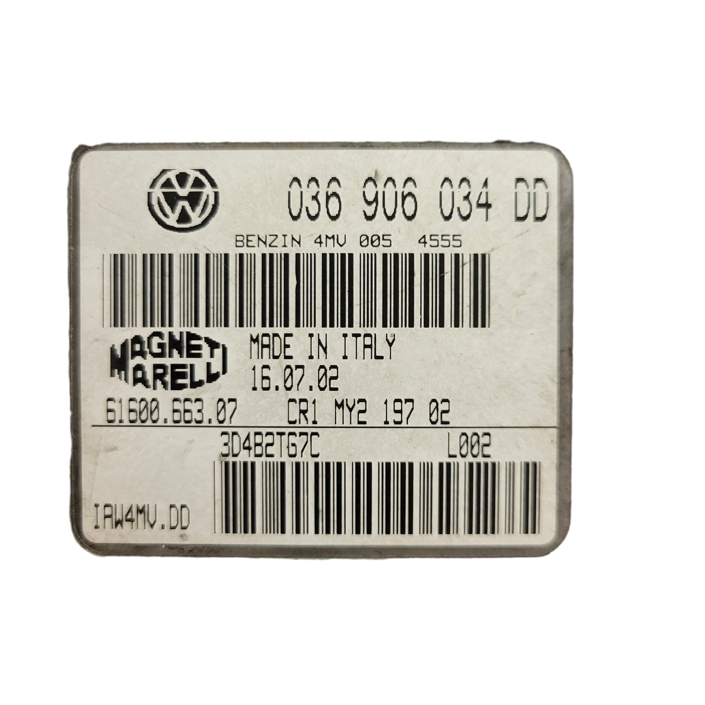 VW POLO ECU / 036906034DD / IAW 4MV.DD / 61600.663.07 / MAGNETI MARELLI