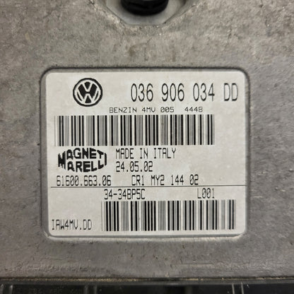 VW POLO ECU / 036906034DD / IAW 4MV.DD / 61600.663.02 / MAGNETI MARELLI