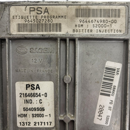 CITROEN XSARA PICASSO ECU / 21646654-0 / 9645027280 / 9644674980-00 / 9644674980