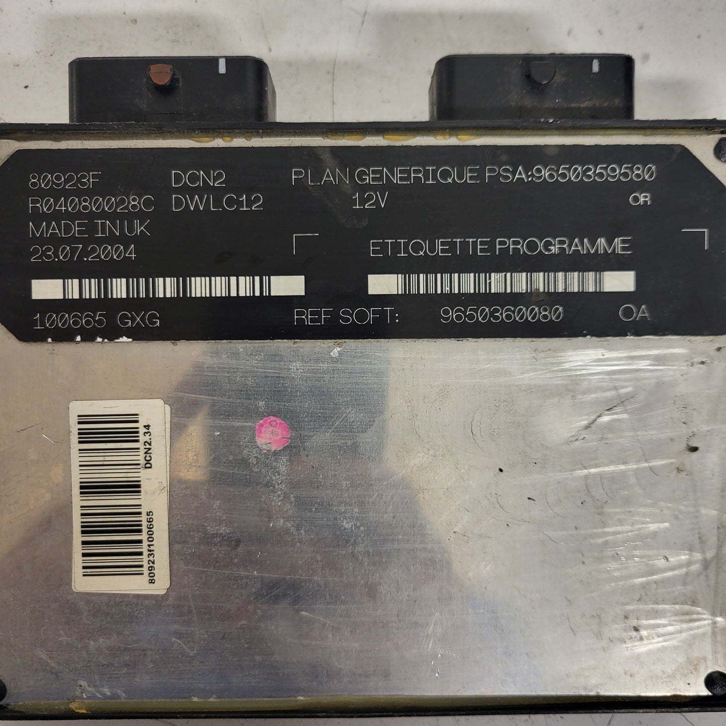 PEUGEOT CITROEN ECU / 9650359580 / R04080028C / 9650360080 / DCN2 / DWLC12 / LUCAS