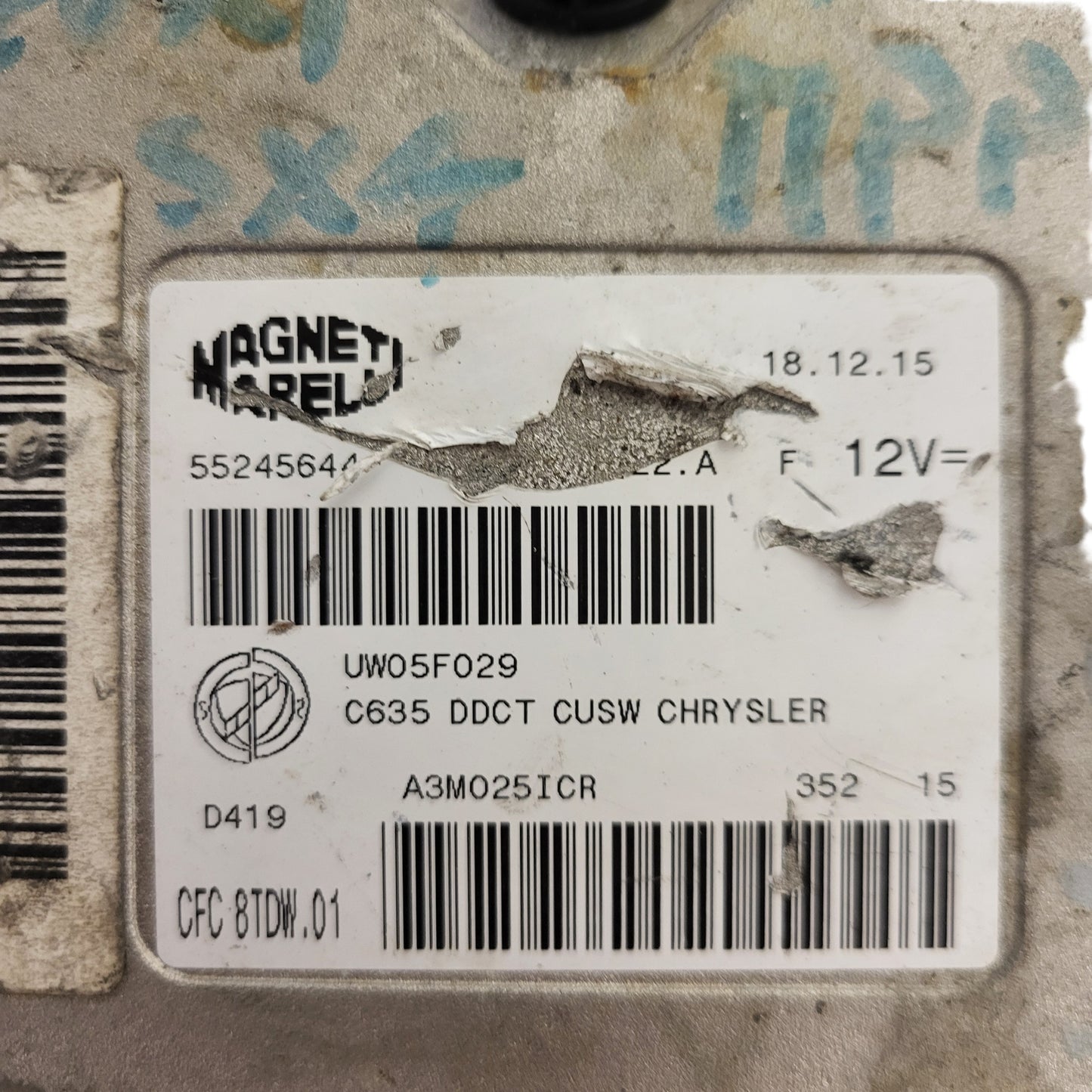 FIAT 500 SUZUKI ECU / 55245644 / BC.0112522.A / CFC 8TDW.01 / MAGNETI MARELLI