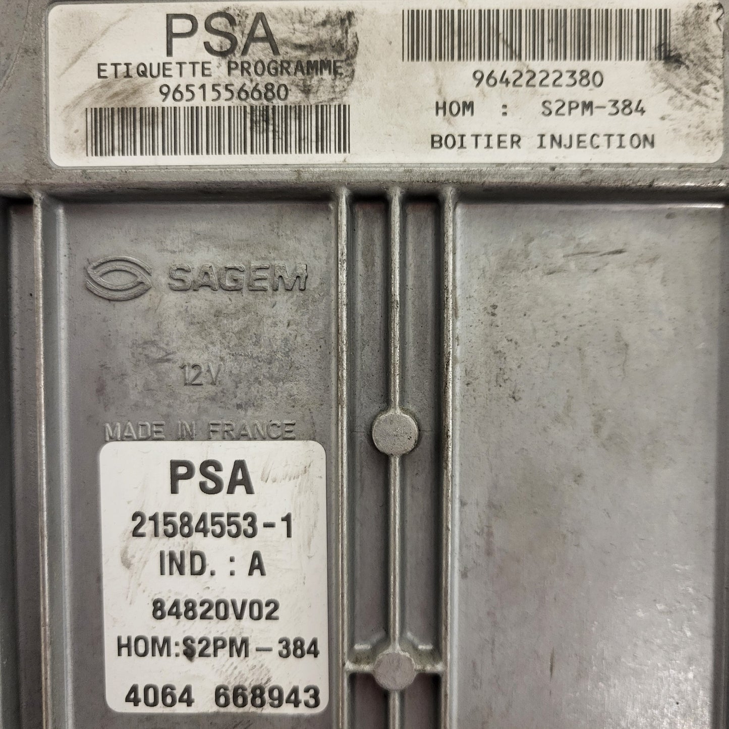 PEUGEOT CITROEN ECU / 21584553-1 / 9651556680 / 9642222380 / S2PM-384 / SAGEM